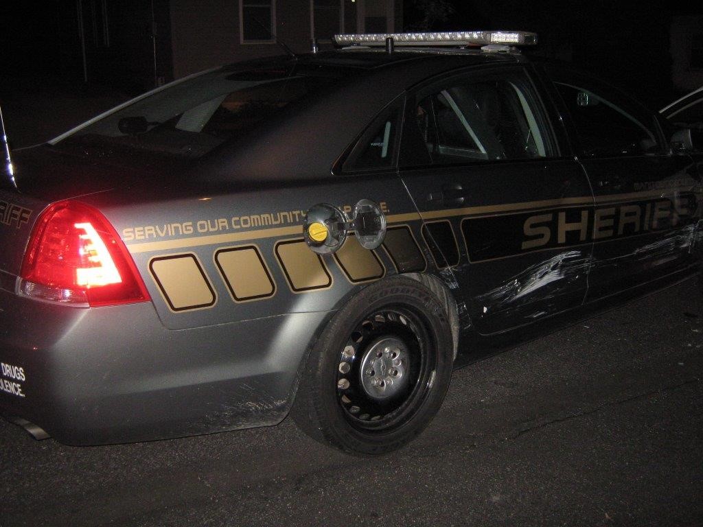 sheriff"s office squad car was damaged in a high-speed chase