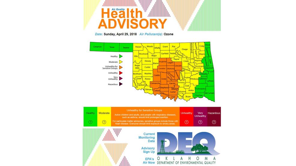 Oklahoma DEQ issues air quality health advisory KOKH