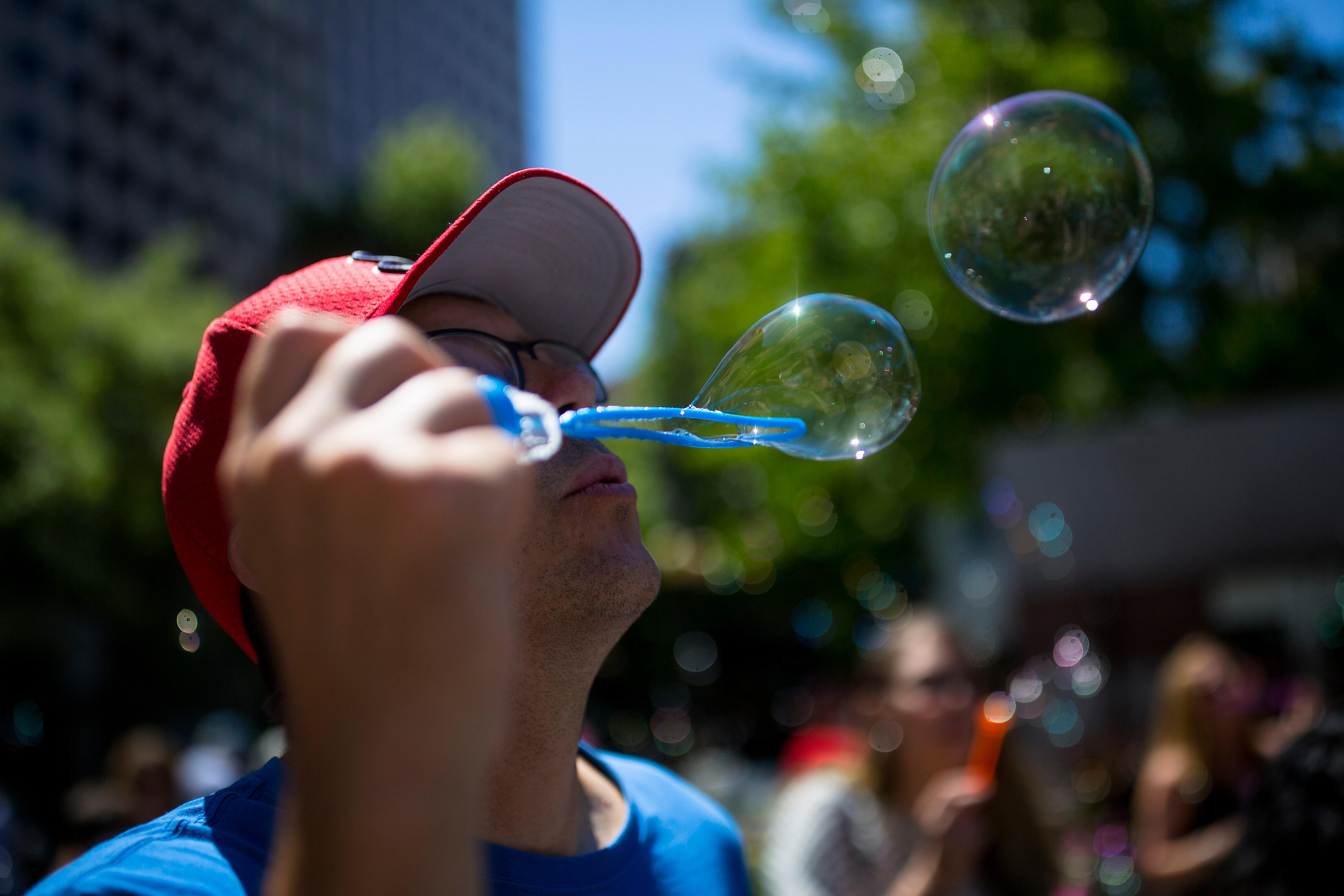 Photos A proposal and bubble flash mob in one? We were there