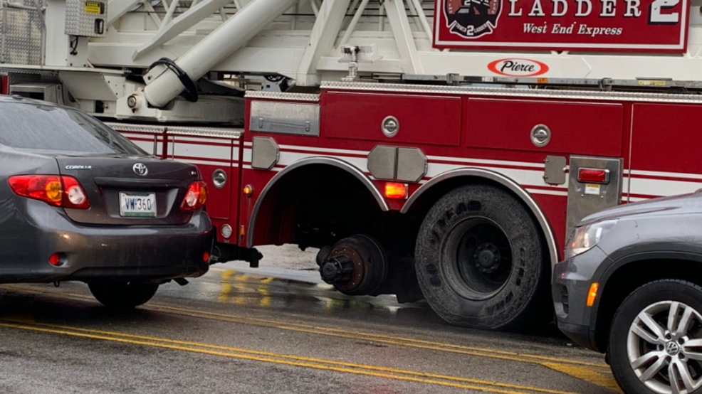 Wheels fall off Providence fire truck while on the road WJAR