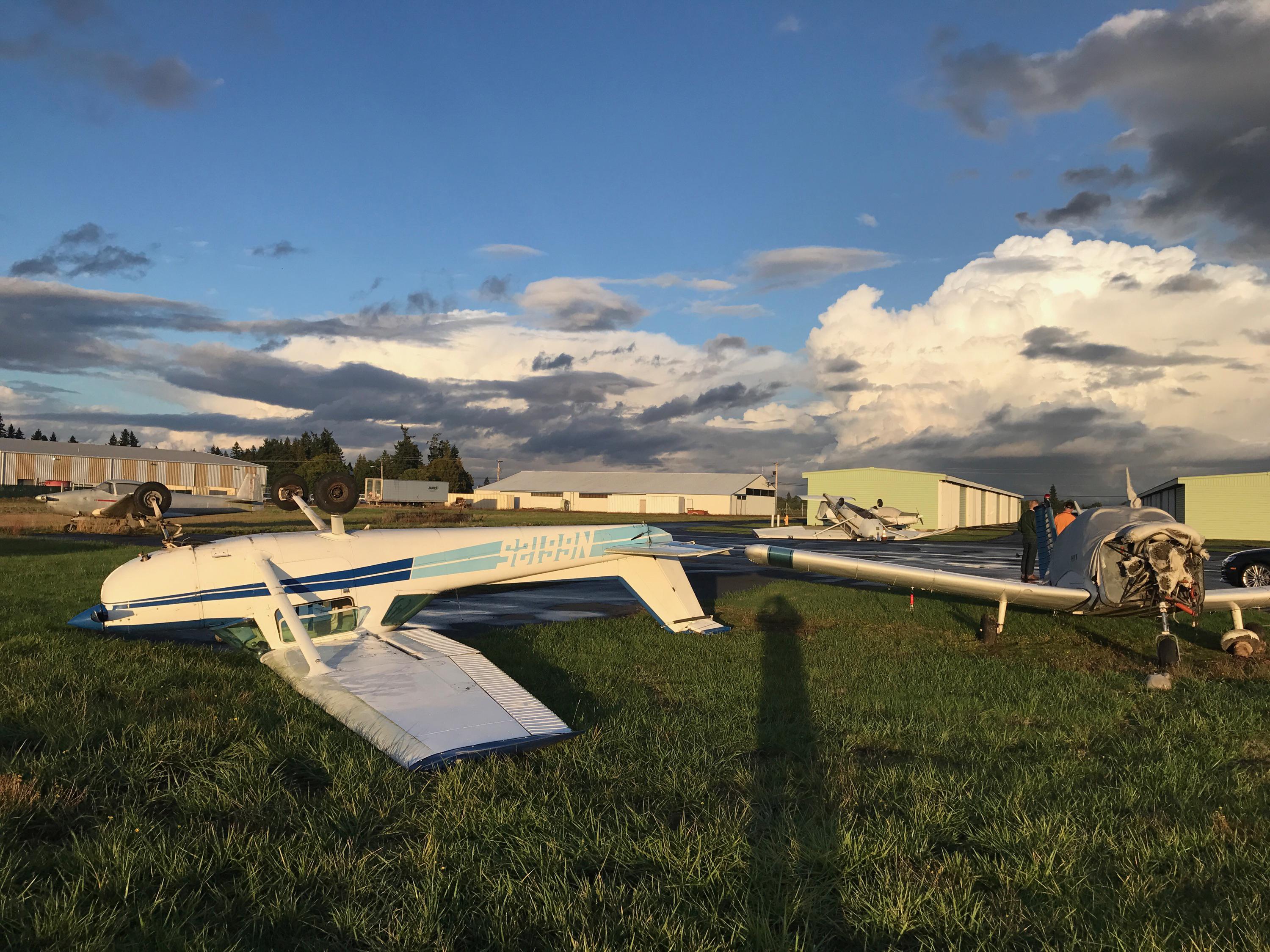 NWS Tornado touches down at Aurora airport, flipping two planes KVAL