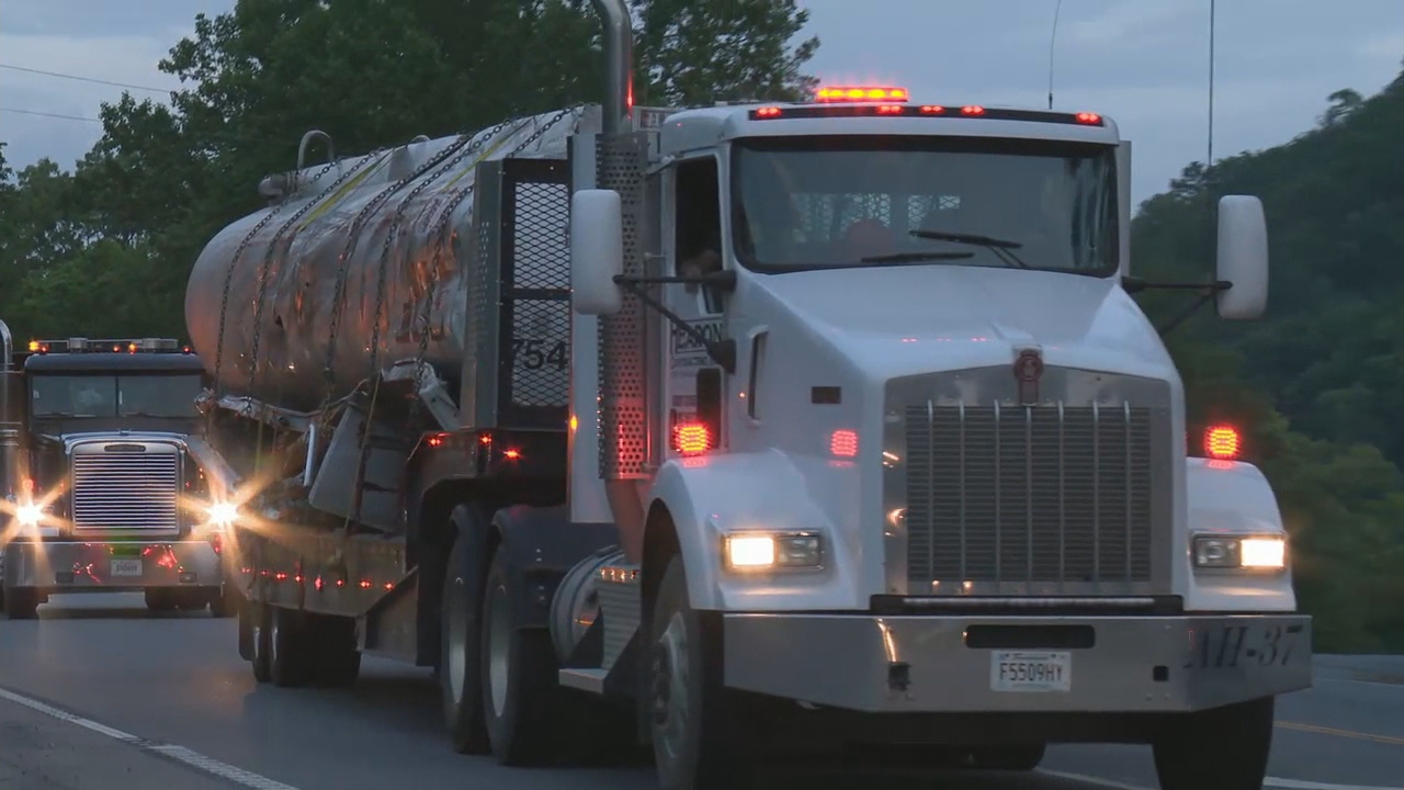 the truck and tanker were hauled away wednesday evening.