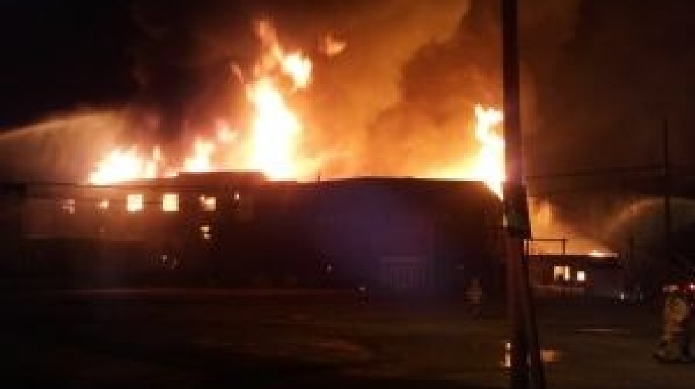 Massive Fire Destroys Warehouse Still Smoking Wset